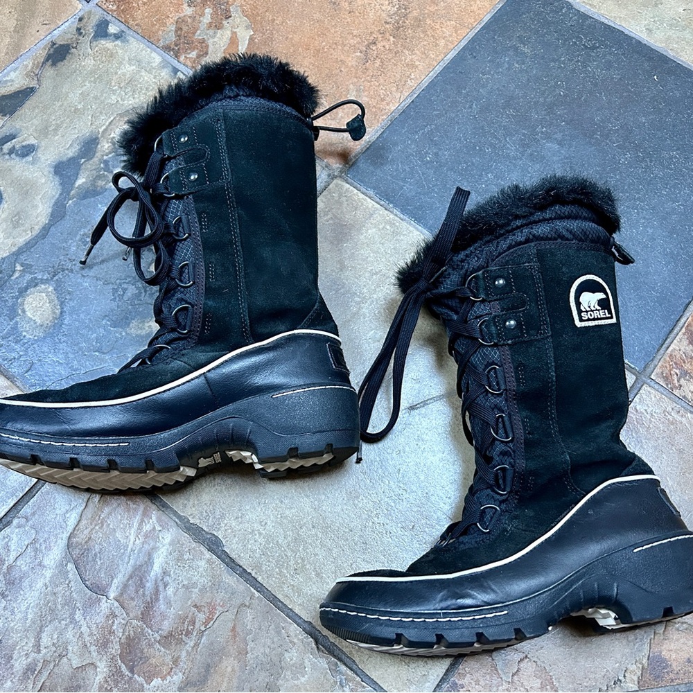 Sorel Women's Black Tivoli Tall Waterproof Boots (Size 6)